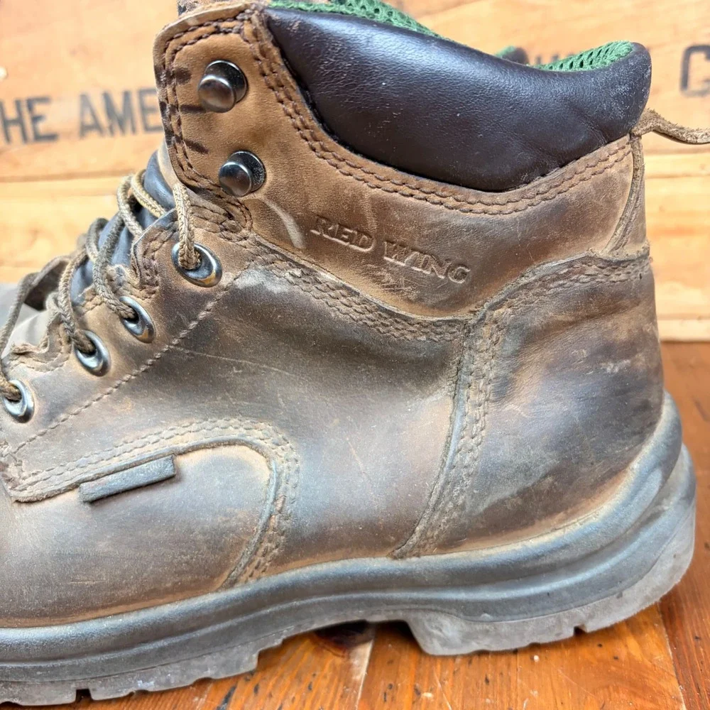 Red Wing‎ Shoes King Toe Mens 10 Work Boots Brown Leather Lace Up Steel Toe